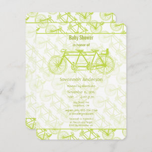Vintage Lime Bicycle Baby Shower Invitation