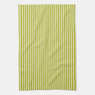 Vintage Lime Fashion Stripes Pattern Tea Towel
