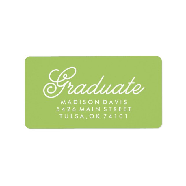 Vintage Lime Green | Graduation Label (Front)