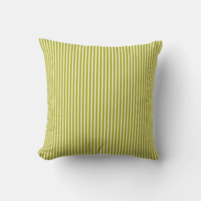 Vintage Lime Stripes Pattern Cushion (Front)