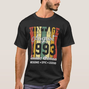 Vintage Limited Edition Birthday Decoration August T-Shirt