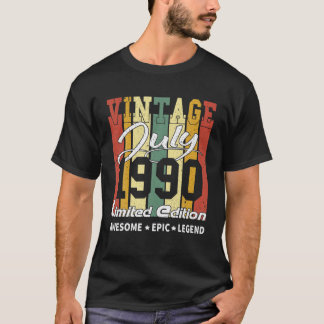 Vintage Limited Edition Birthday Decoration July 1 T-Shirt
