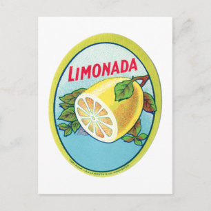 Vintage Limonada Label Postcard