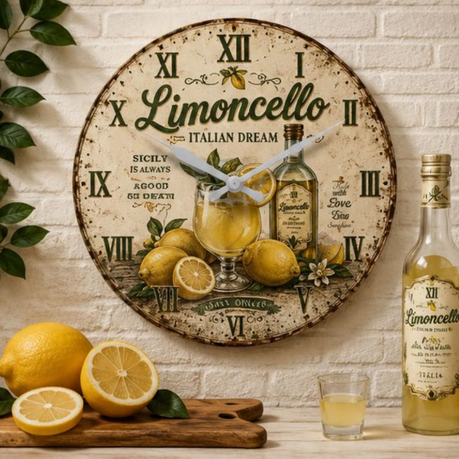 Vintage Limoncello Italian Dream Large Clock (Creator Uploaded)