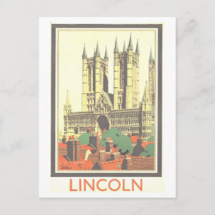 Vintage Lincoln England Travel Poster Postcard