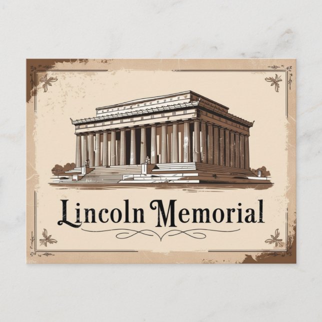 Vintage Lincoln Memorial Postcard (Front)