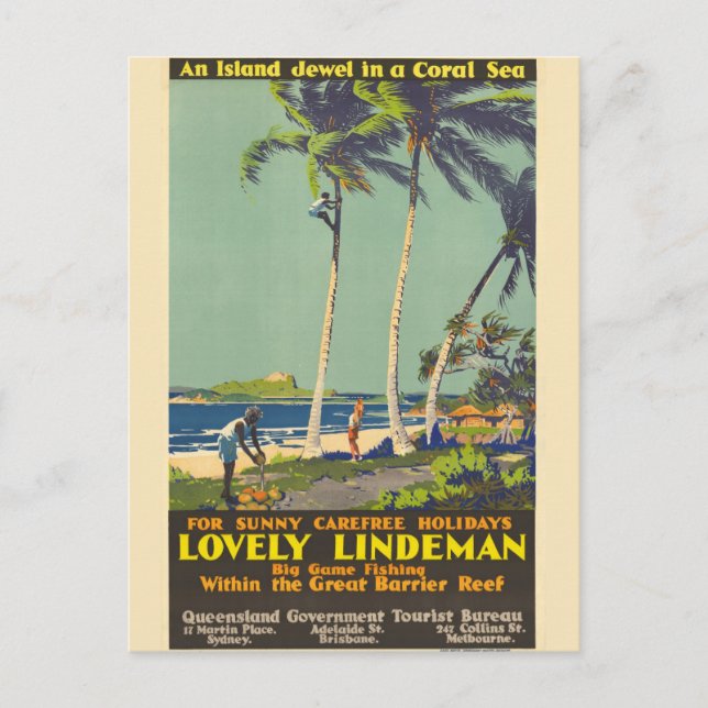Vintage Lindeman Island Australia Travel Postcard (Front)