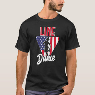 Vintage Line Dance Usa Flag Dance Country Line Dan T-Shirt
