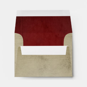 Vintage Linen with Red Velvet A2 Envelope