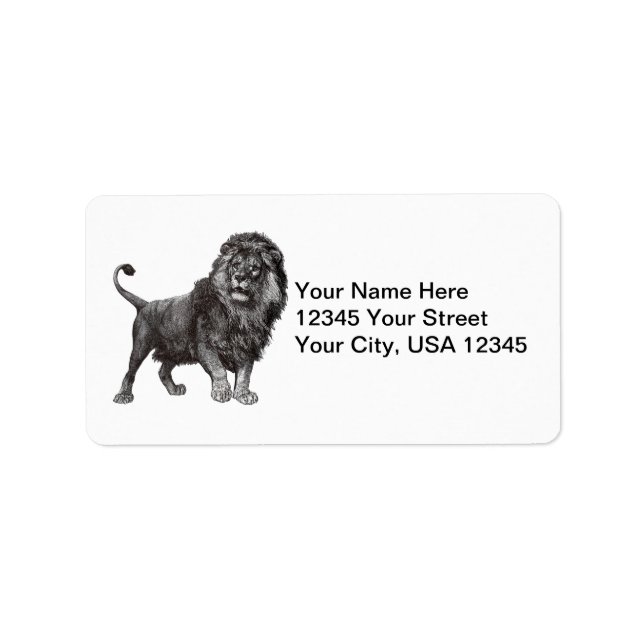Vintage Lion Address Labels (Front)