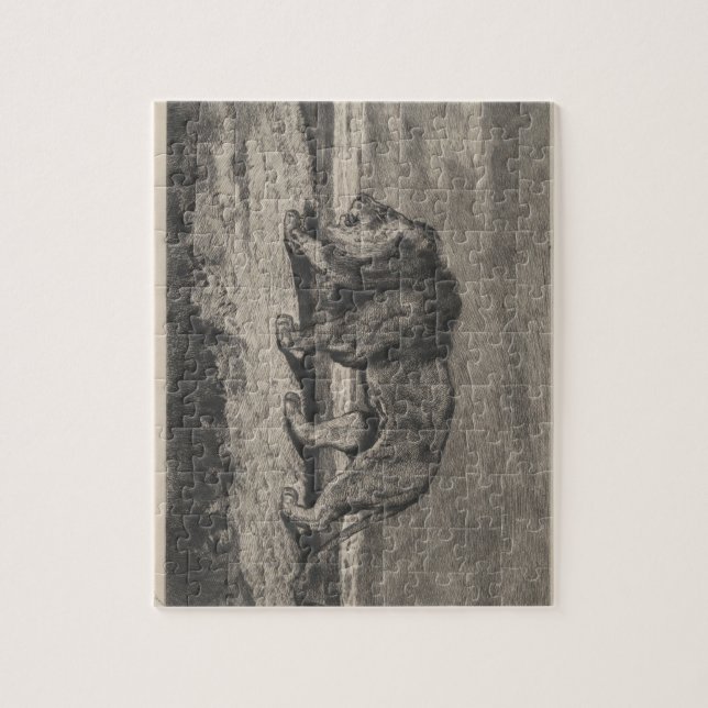 Vintage lion card jigsaw puzzle (Vertical)