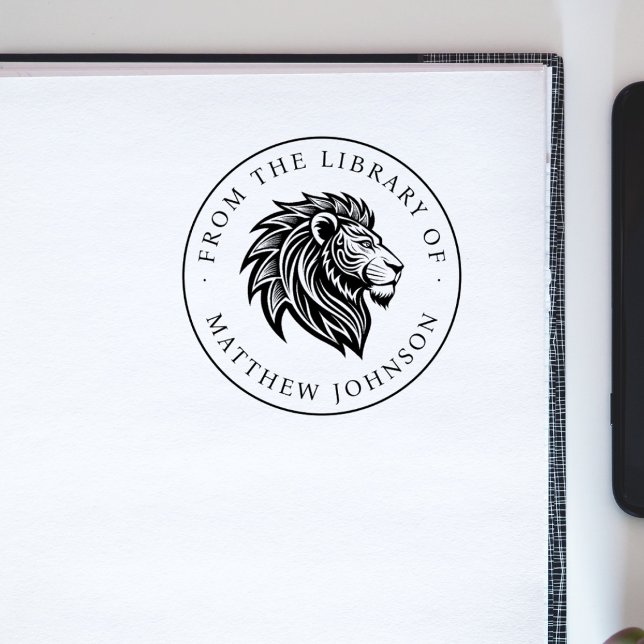Vintage Lion From The Library Of Custom Name Book Rubber Stamp (Creator Uploaded)