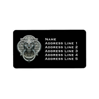 Vintage Lion Head Doorknocker Label