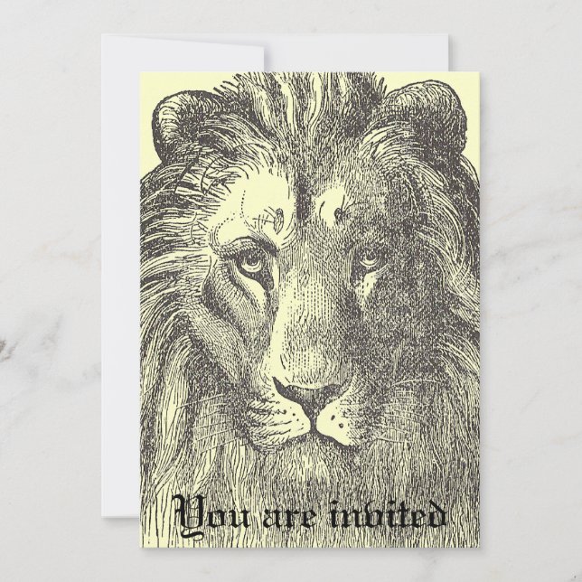 Vintage Lion Invitation (Front)