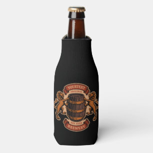 Vintage Lion Oak Barrel Personalised Brewery Beer  Bottle Cooler