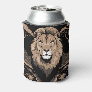 Vintage Lion Portrait Can Cooler
