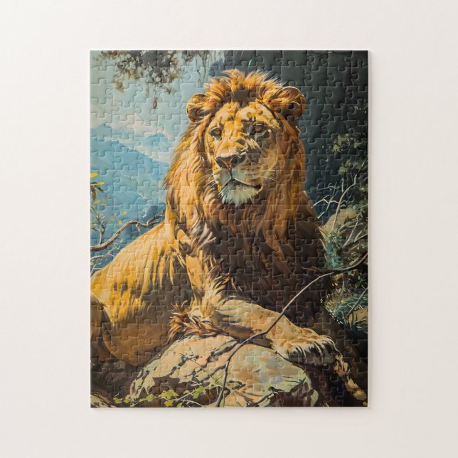 Vintage Lion Portrait Jigsaw Puzzle (Vertical)
