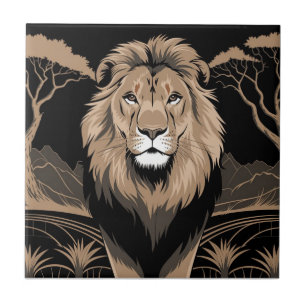 Vintage Lion Portrait Tile