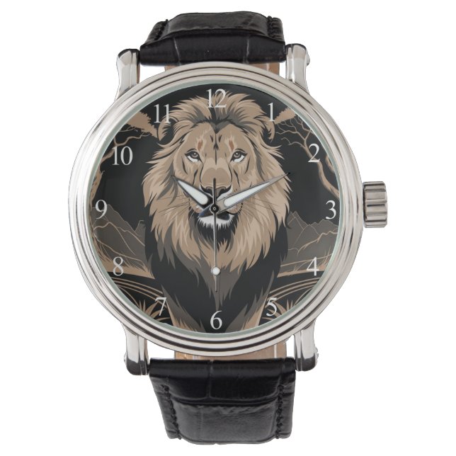 Vintage Lion Portrait Watch (Front)