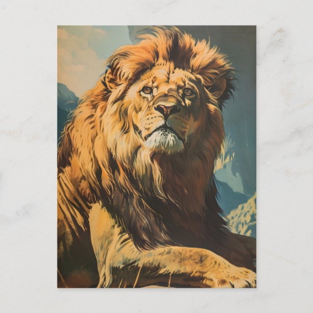 Vintage Lion Postcard (Front)