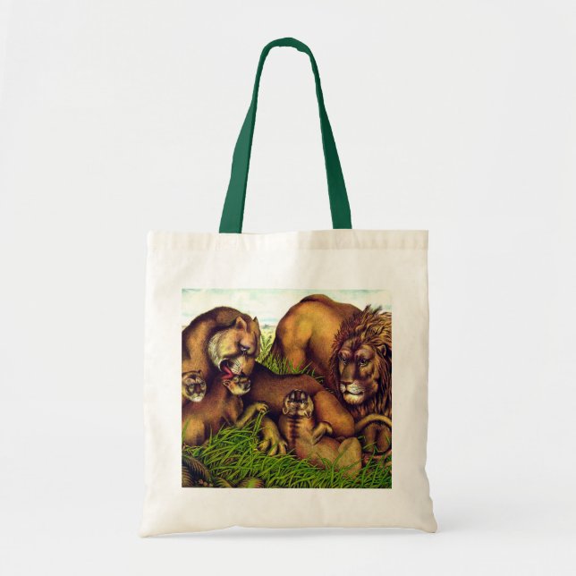 Vintage lion pride painting tote bag (Front)