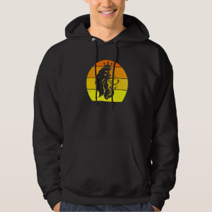 Vintage Lion Retro Lion Silhouette Animal 60s 70s Hoodie
