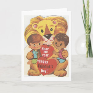Vintage Lion Valentine Holiday Card