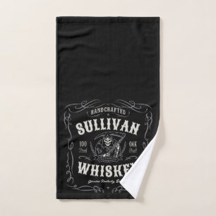 Vintage Liquor ADD NAME Old Grim Reaper Whiskey Bath Towel Set