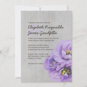 Vintage Lisianthus Wedding Invitations