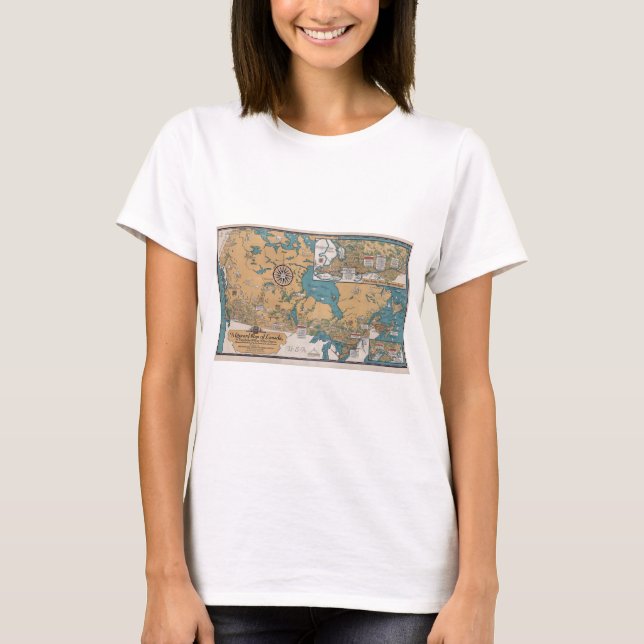 Vintage Literary Map of Canada T-Shirt (Front)