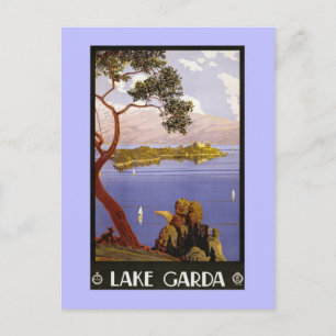 Vintage Litho Travel ad Garda Lake Italy Postcard