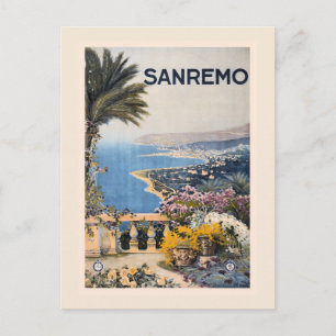 Vintage Litho Travel ad Sanremo Italy Postcard
