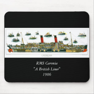 Vintage Lithograph British Ocean Liner RMS Caronia Mouse Pad