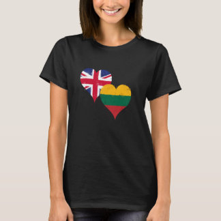 Vintage Lithuania Flag and Union Jack A British Li T-Shirt