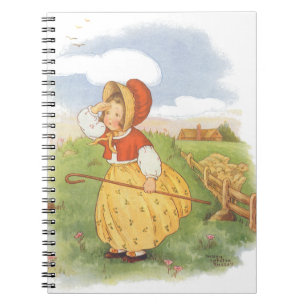 Vintage Little Bo Peep Mother Goose Nursery Rhyme Spiral Notebook
