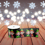 Vintage Little Boy and Girl Christmas Satin Ribbon<br><div class="desc">Cute little boy and girl Christmas Caucasian kids. Festive Christmas ribbon.</div>