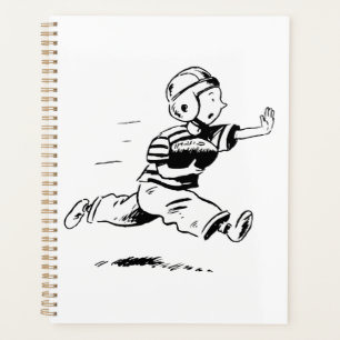 Vintage Little Boy Running Back American Football Planner