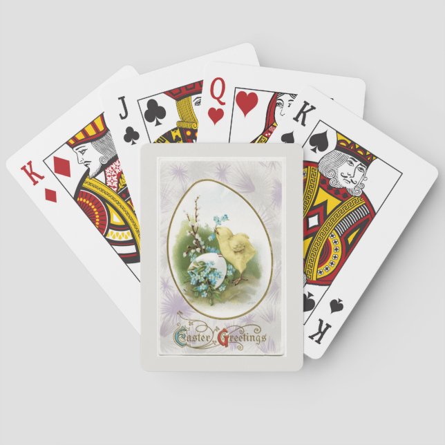 Vintage Little Chick and Egg Easter Playing Cards (Back)