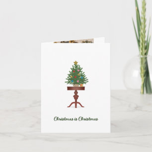 Vintage Little Christmas Tree Folded Photo Holiday Card