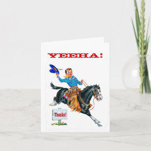 VIntage little Cowboy Thank You Card