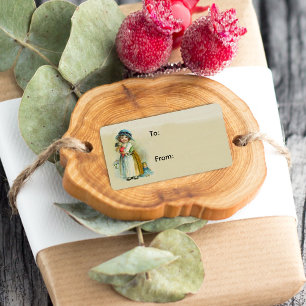 Vintage Little Girl Chubby Cheeks Hat Dolls Label