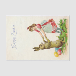 Vintage Little Girl Dance with Bunny Easter Egg Tissue Paper