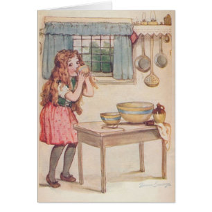 Vintage - Little Girl in the Kitchen,