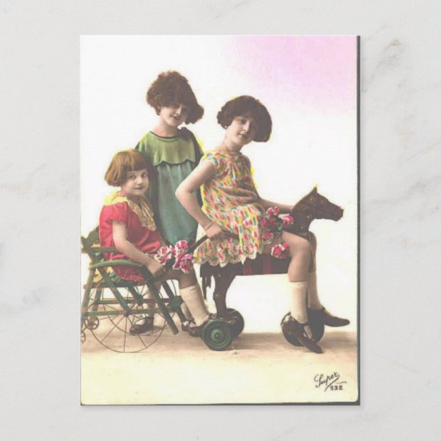 vintage little girls postcard (Front)