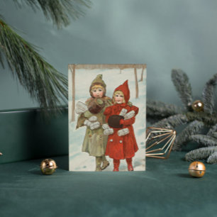 Vintage Little Girls with parcels  Postcard