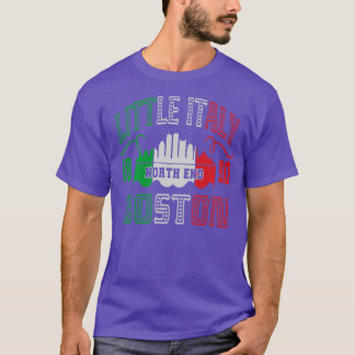 Vintage Little Italy Italian Flag Boston North End T-Shirt