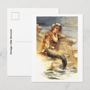 Vintage Little Mermaid  Postcard