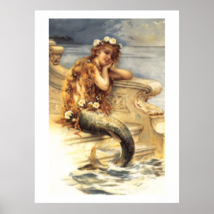 Vintage Little Mermaid  Poster