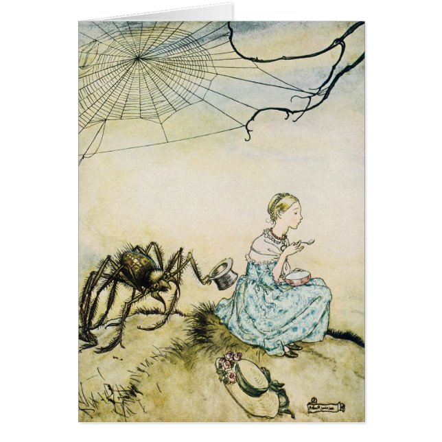 Vintage Little Miss Muffet by Arthur Rackham (Front)