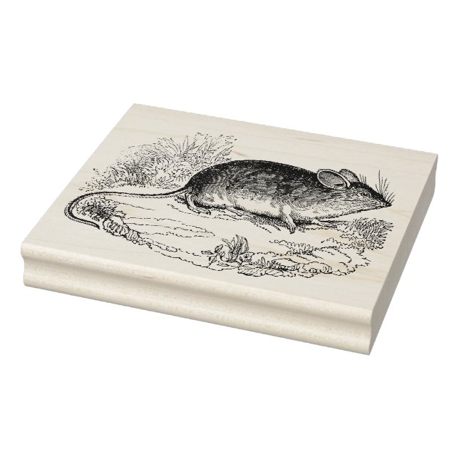 Vintage Little Mouse Antique Rubber Stamp (Stamp)